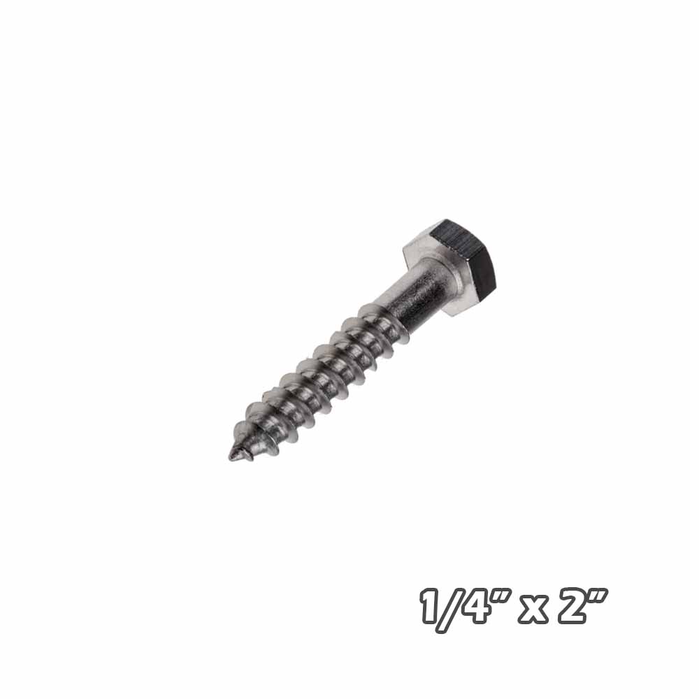 Tirafondo inox 1/4 x 2