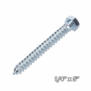 Tirafondo Zinc  1/4 x 5″