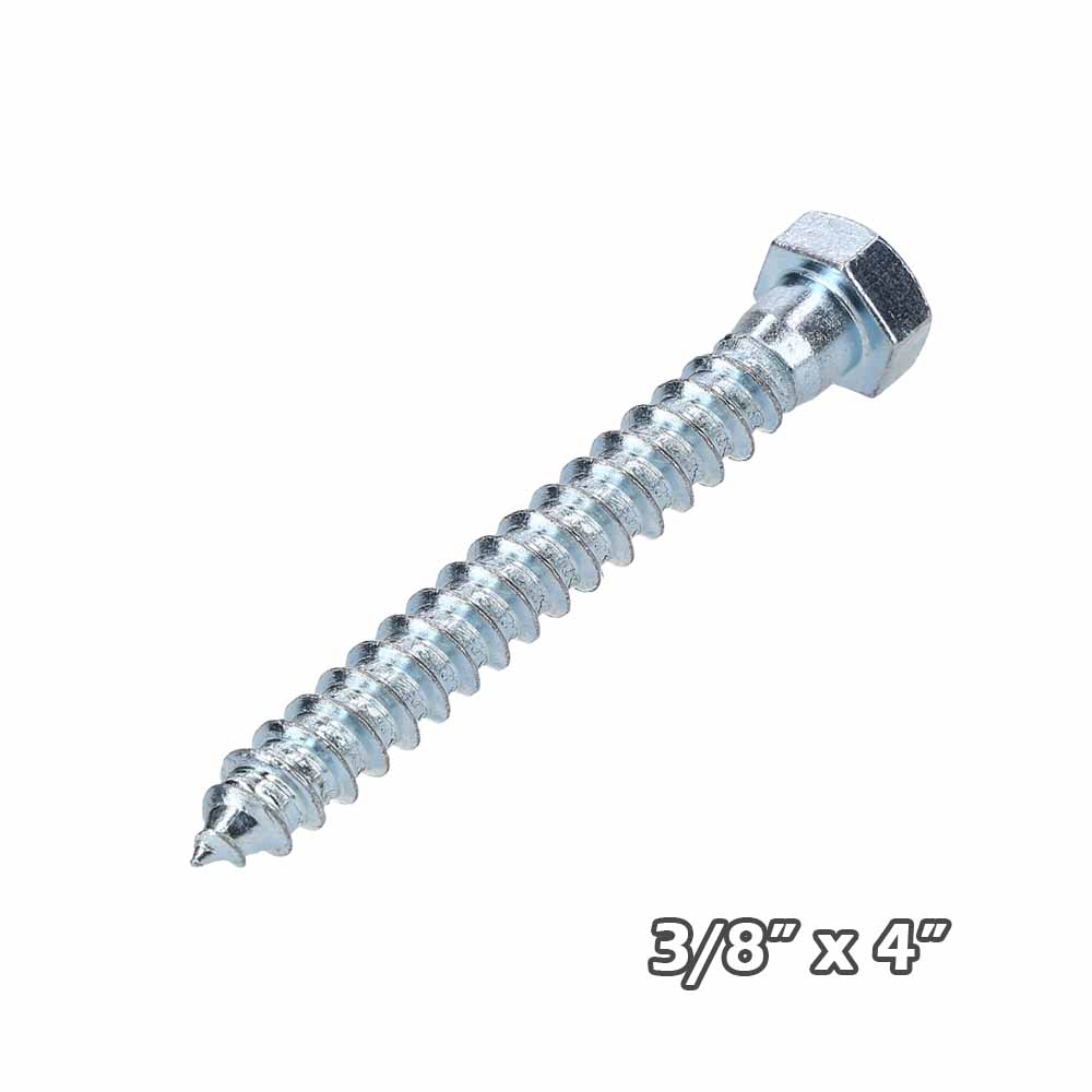 Tirafondo Zinc 3/8 x 4