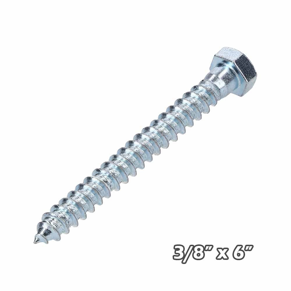 Tirafondo Znc 3/8 x 6″